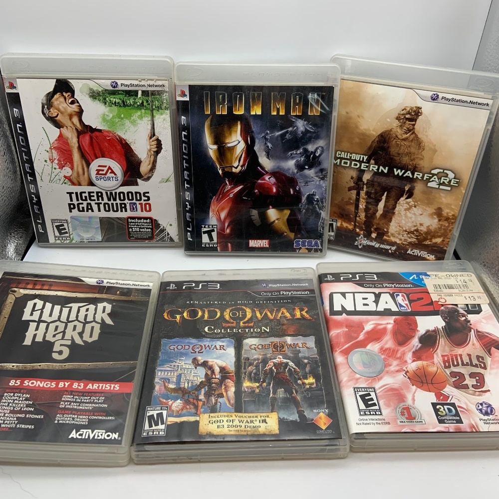 Playstation 3 Lot of Games Iron Man, Guitar Hero, PGA Tour, & More